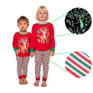 Unisex Pajamas with Glow in The Dark - Reindeer